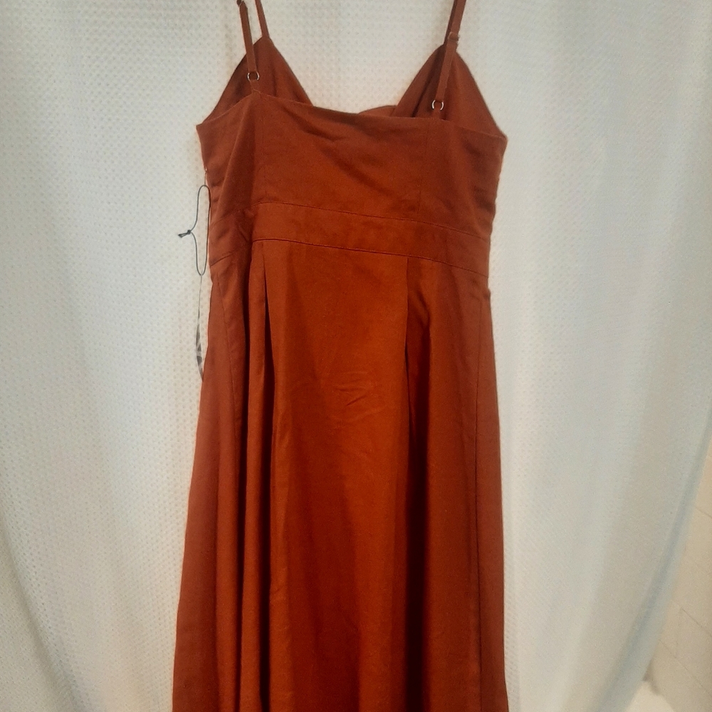 Orange summer dress with tie in front